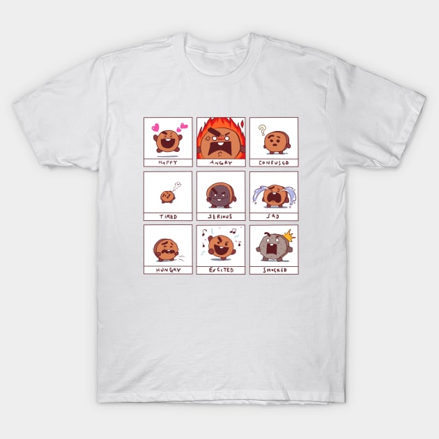 shooky faces cartoon T-Shirt by tonguetied